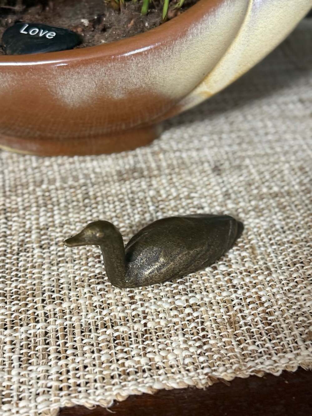 VTG Scott Nelles Cast Bronze Duck Figurine Sculpture Signed